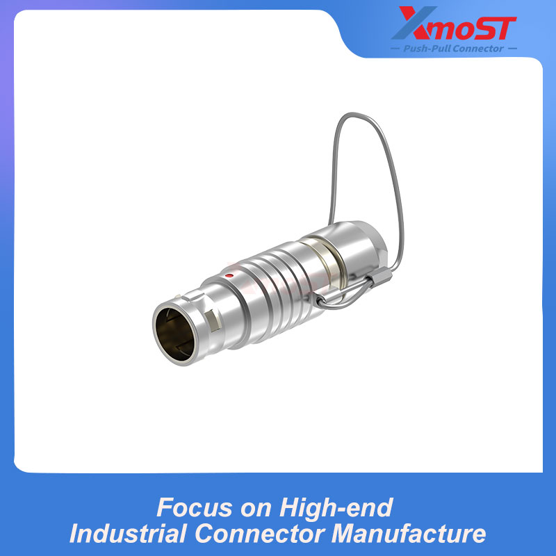 XM-LFNG Straight Push-Pull Plug with Strain-Relief Backshell and Unlocking Pull Cord