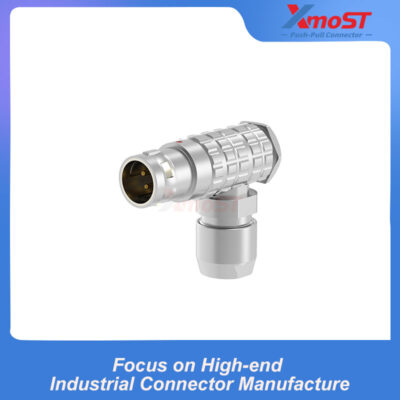 XM-LFPG 90° Right-Angle Male Push-Pull Connector with Strain Relief