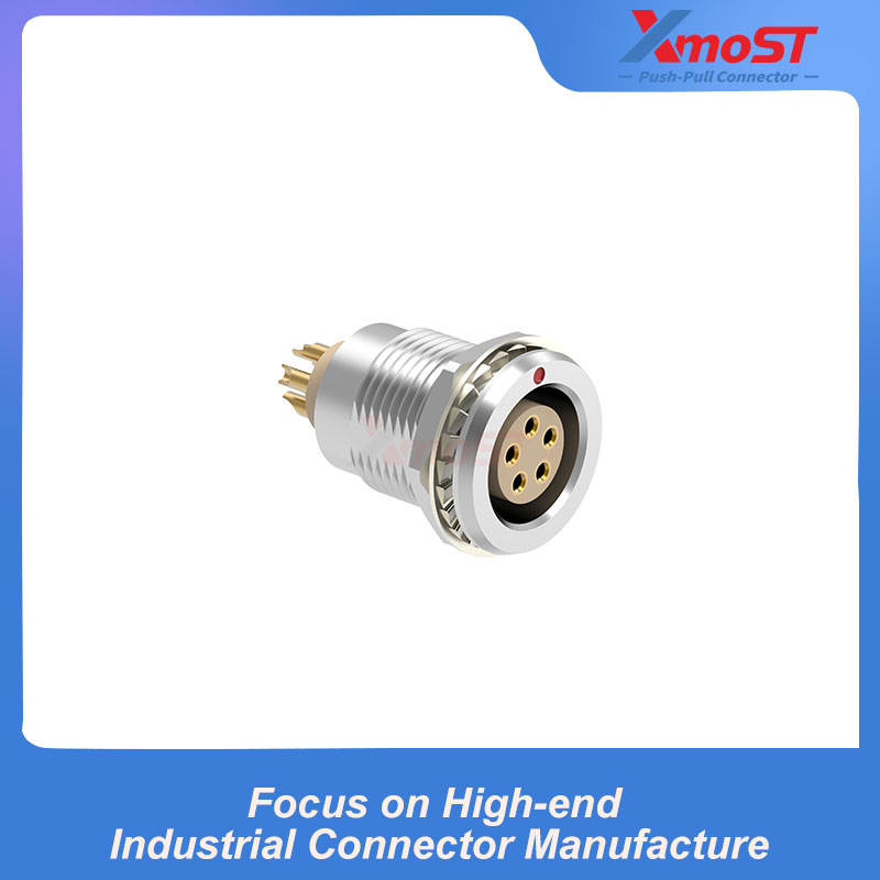 XM-LENG B Series Nut-Mount Fixed Female Receptacle with Grounding Pin - Image 2