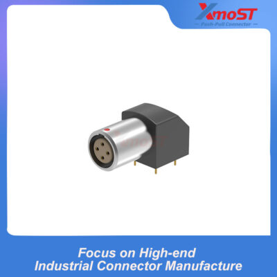 XM-LEPG B Series Right-Angle Female PCB Receptacle with Grounding Solder Tabs