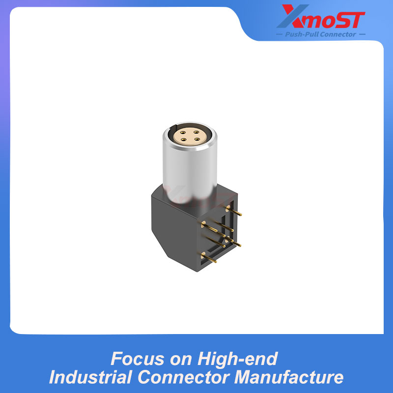 XM-LEPG B Series Right-Angle Female PCB Receptacle with Grounding Solder Tabs - Image 3