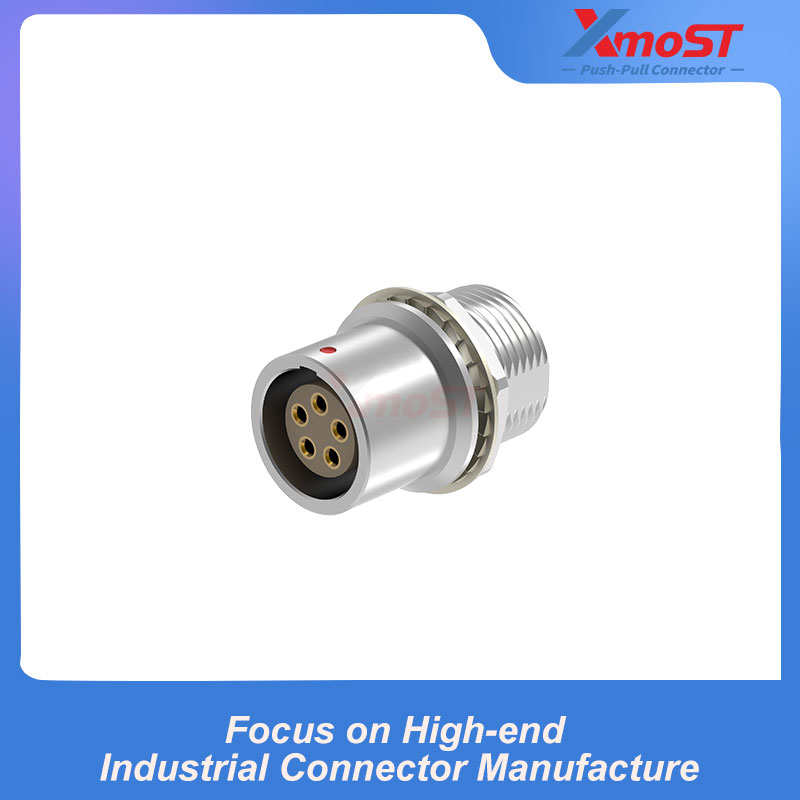 XM-LEHG B Series Nut-Mount Fixed Female Receptacle with Protruding Housing