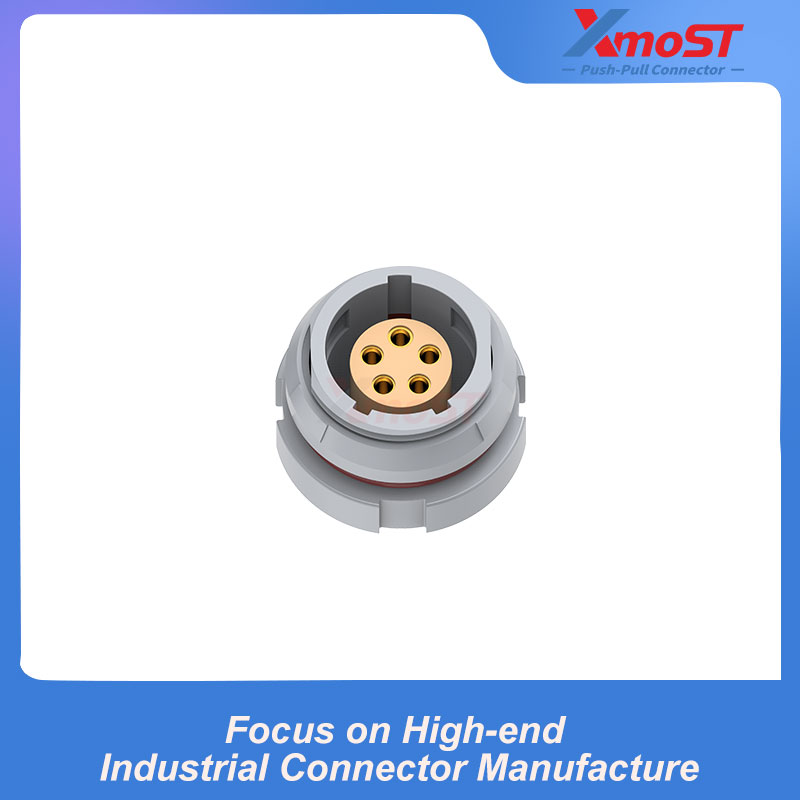 XM-LCLB 2P Fixed Receptacle with Internal Nut Mount - Image 3