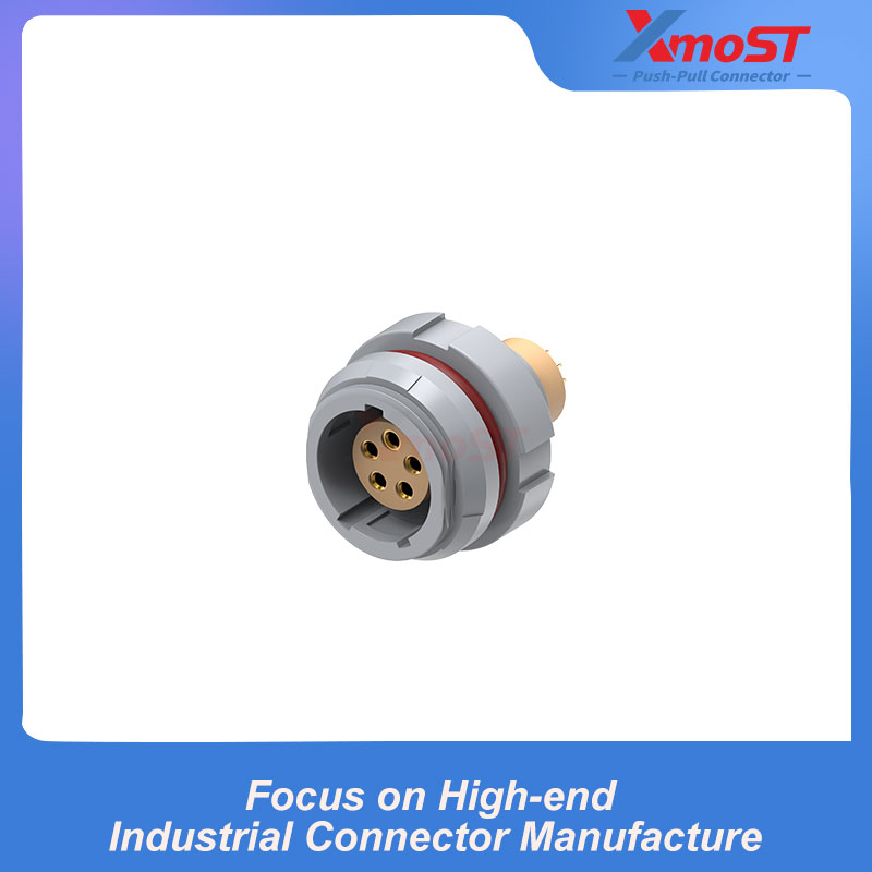XM-LCLB 2P Fixed Receptacle with Internal Nut Mount