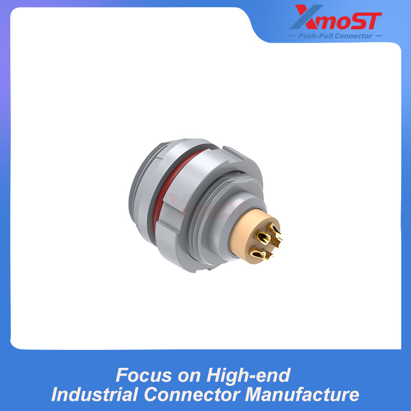 XM-LCKB 2P Series Fixed Receptacle, Internal & External Nut Mount - Image 4