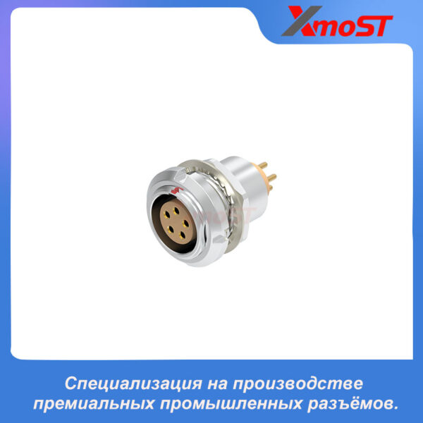 XM-LECG серии B — панельная розетка для печатной платы с креплением двумя гайками