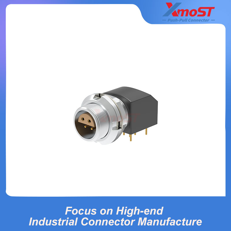 XM-LEXP S Series Right Angle PCB Receptacle, Twin Nut Mount