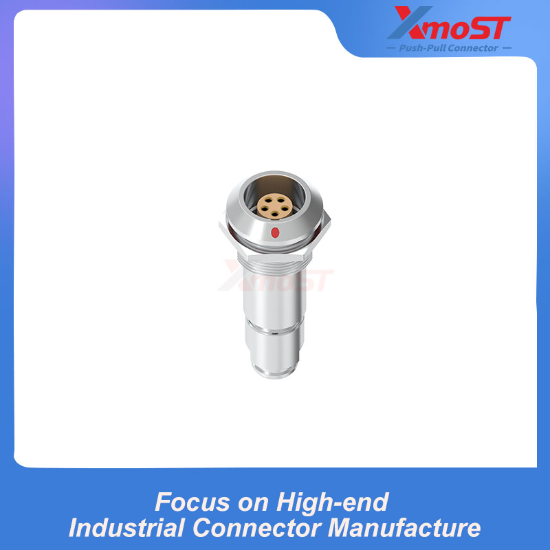 XM-LPKG Fixed Receptacle with Alignment Pin and Cable Clamp | K Series Push-Pull Connector - Image 3