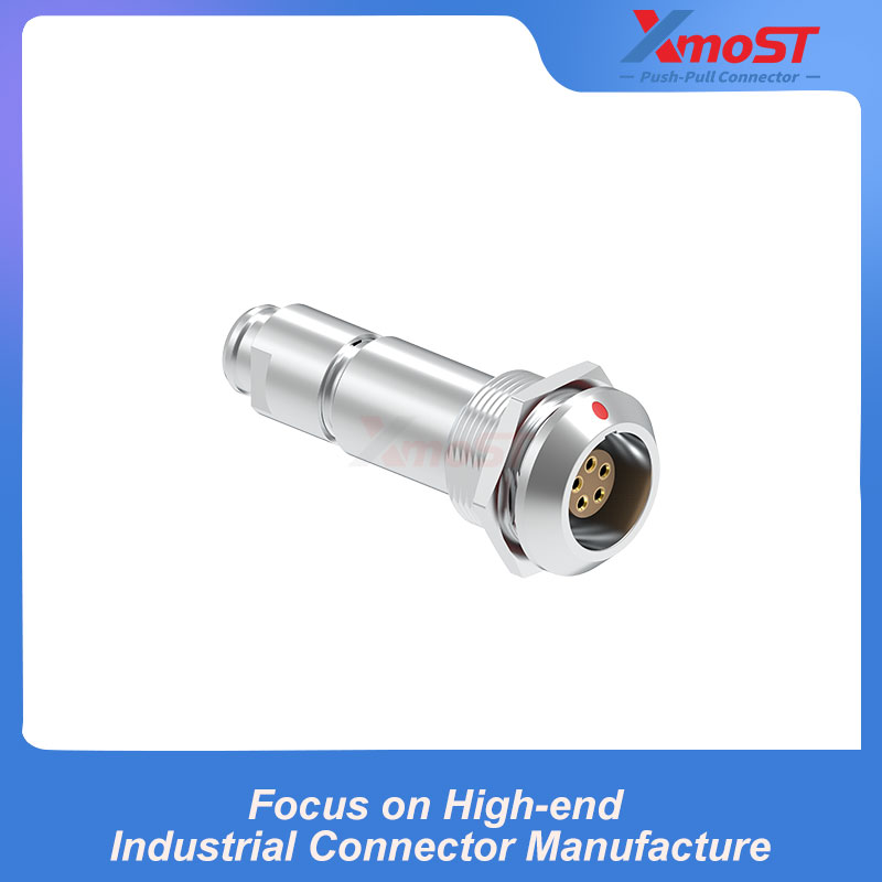 XM-LPKG Fixed Receptacle with Alignment Pin and Cable Clamp | K Series Push-Pull Connector - Image 2