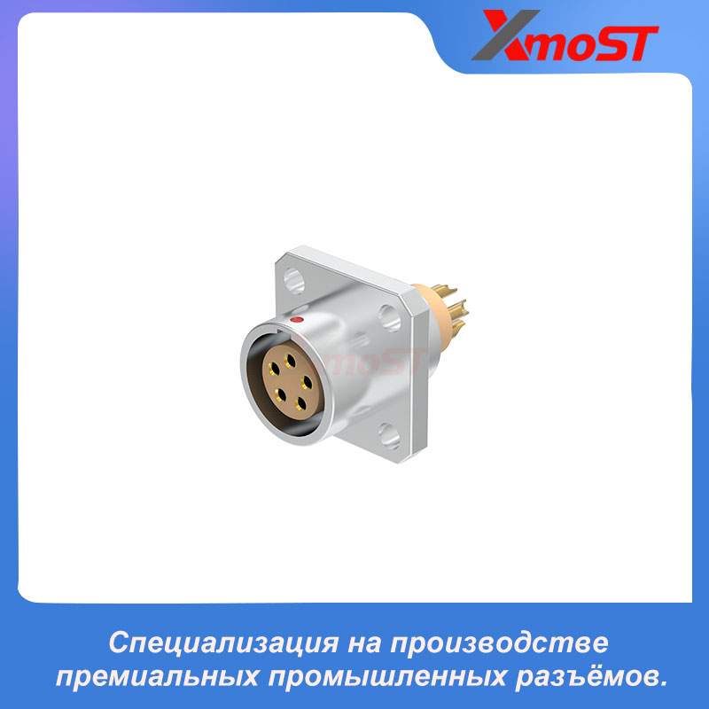 XM-LZDG — панельная розетка с квадратным фланцем и винтовым креплением