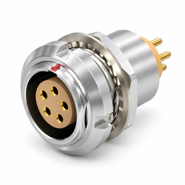XM-LECG B Series Twin-Nut Panel-Mount PCB Receptacle