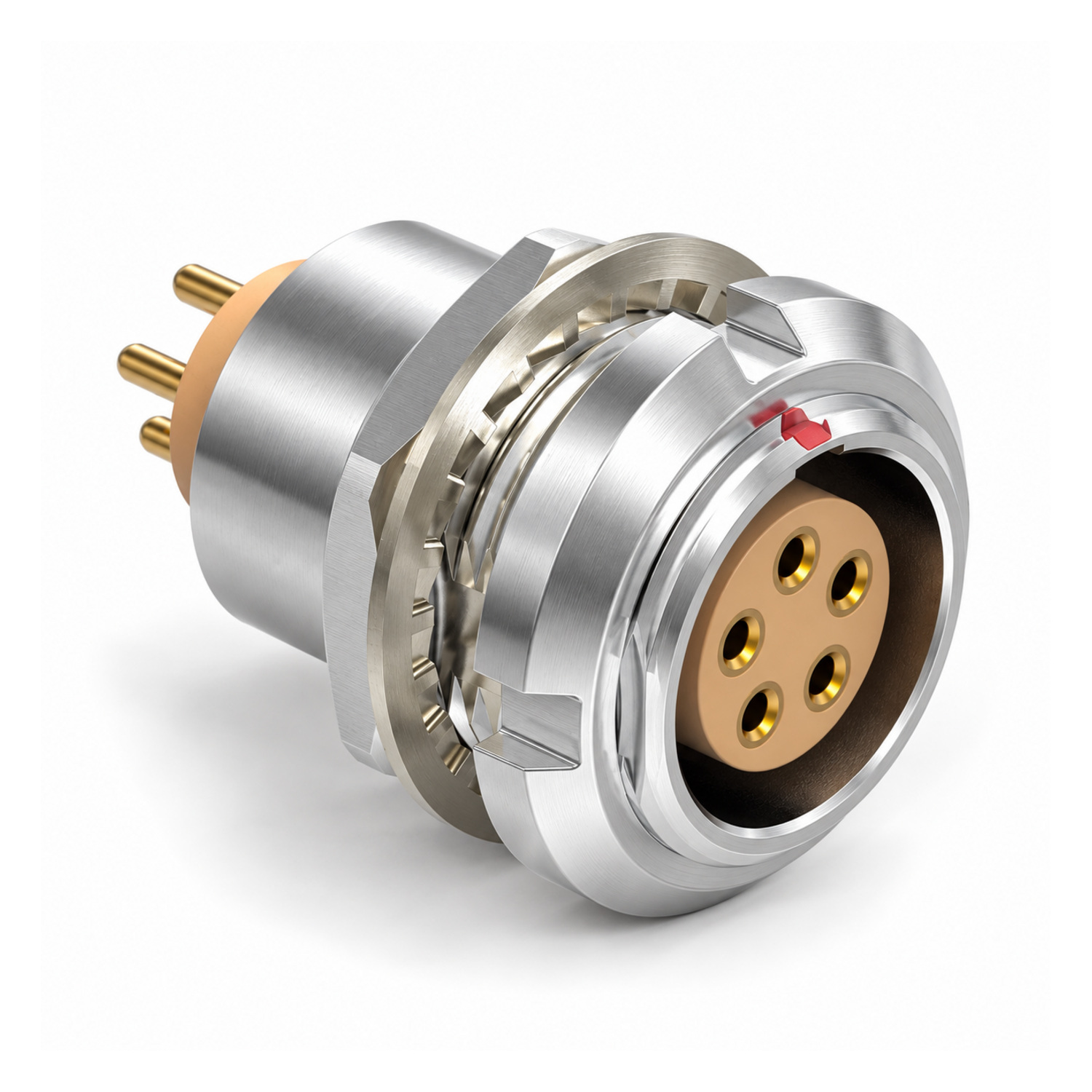 XM-LECG B Series Twin-Nut Panel-Mount PCB Receptacle - Image 2