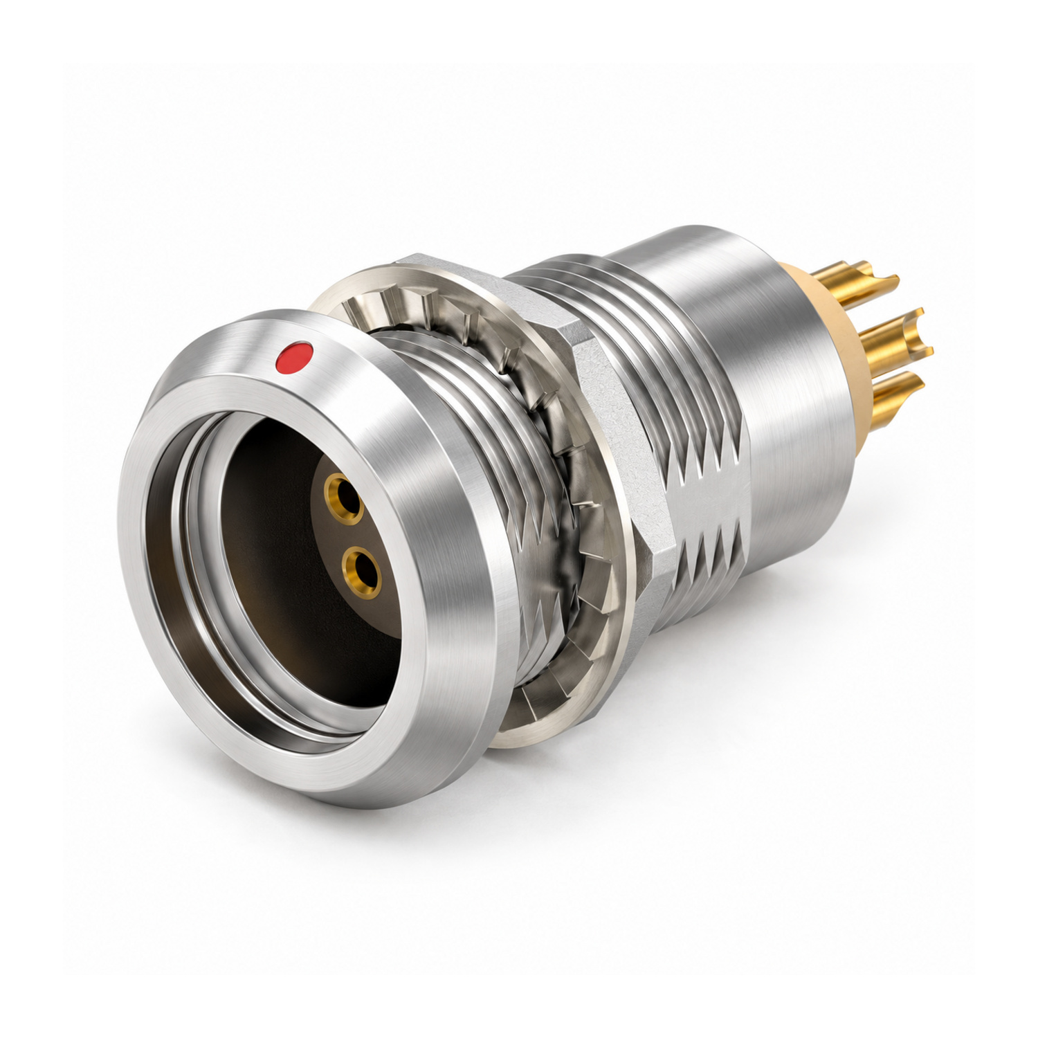 XM-LHHG B Series Nut-Mount Fixed Female Receptacle, Watertight or Vacuum Sealed