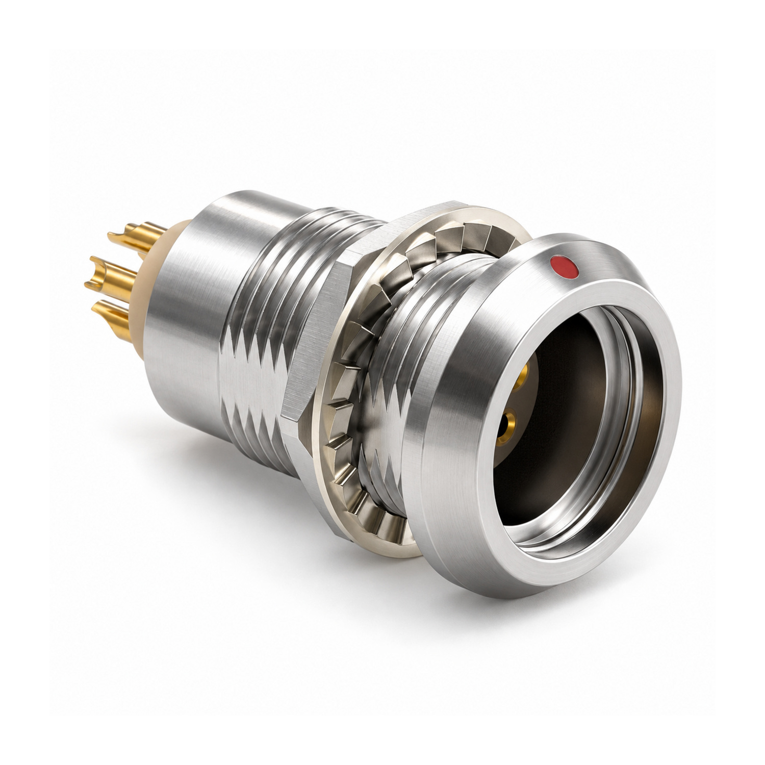 XM-LHHG B Series Nut-Mount Fixed Female Receptacle, Watertight or Vacuum Sealed - Image 2