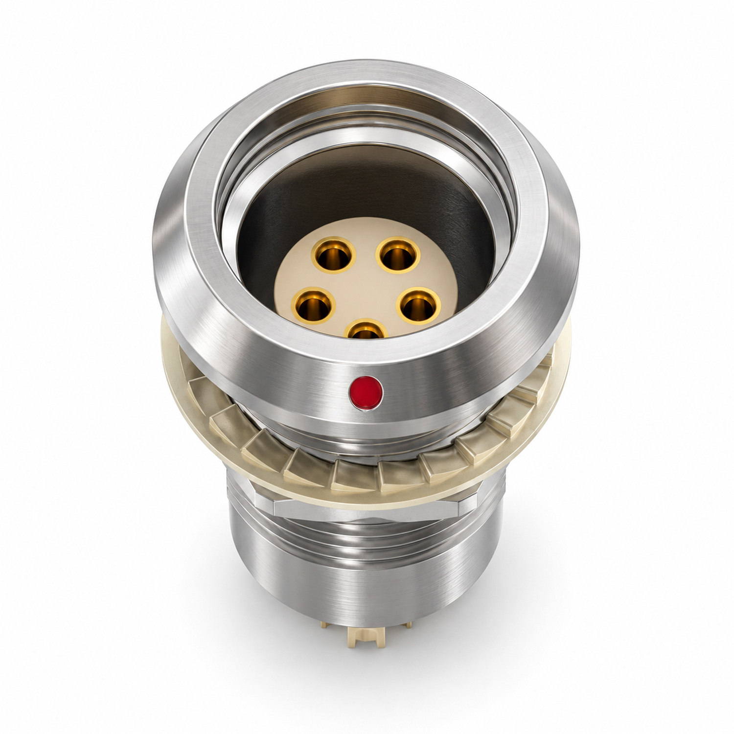 XM-LHHG B Series Nut-Mount Fixed Female Receptacle, Watertight or Vacuum Sealed - Image 3