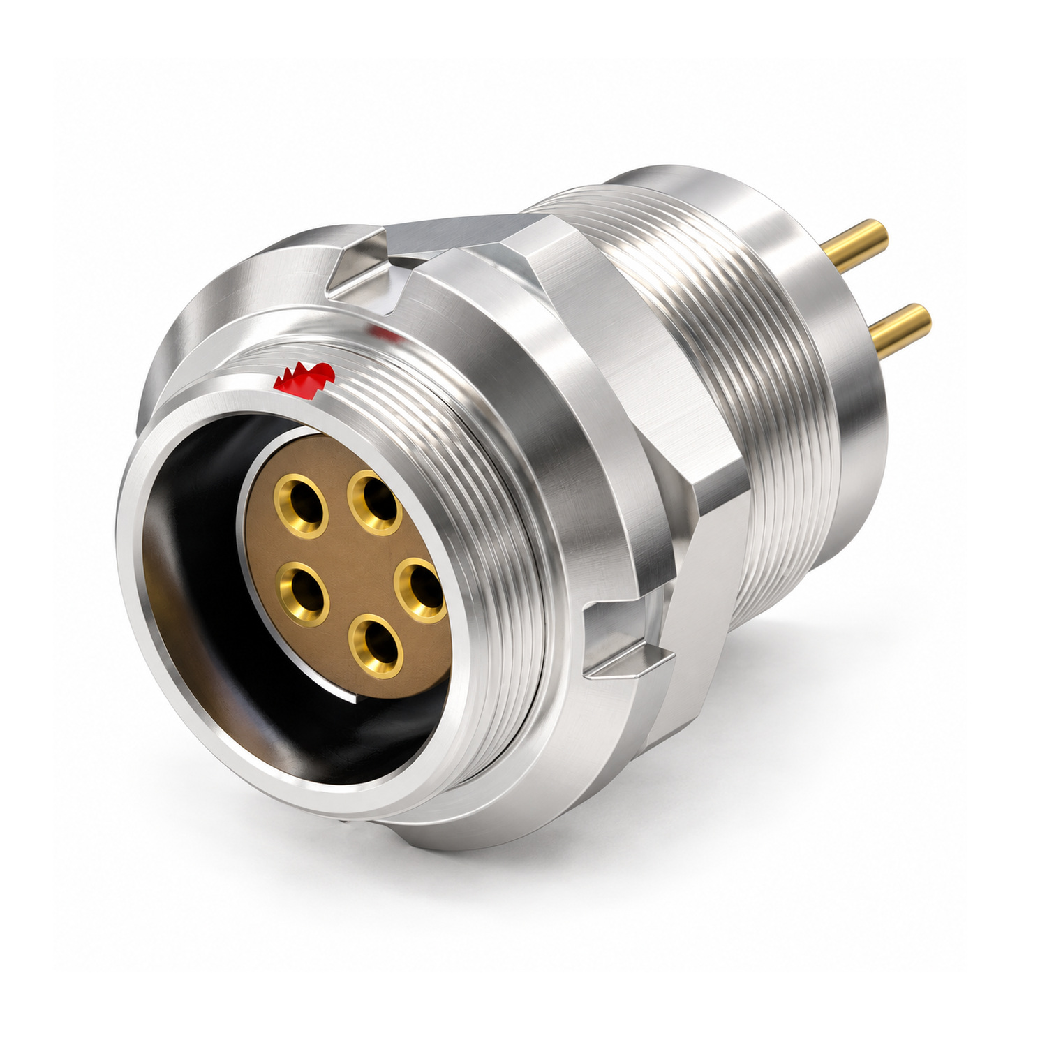 XM-OG51 F Series Fixed Push-Pull Connector, Dual Nut Mount PCB